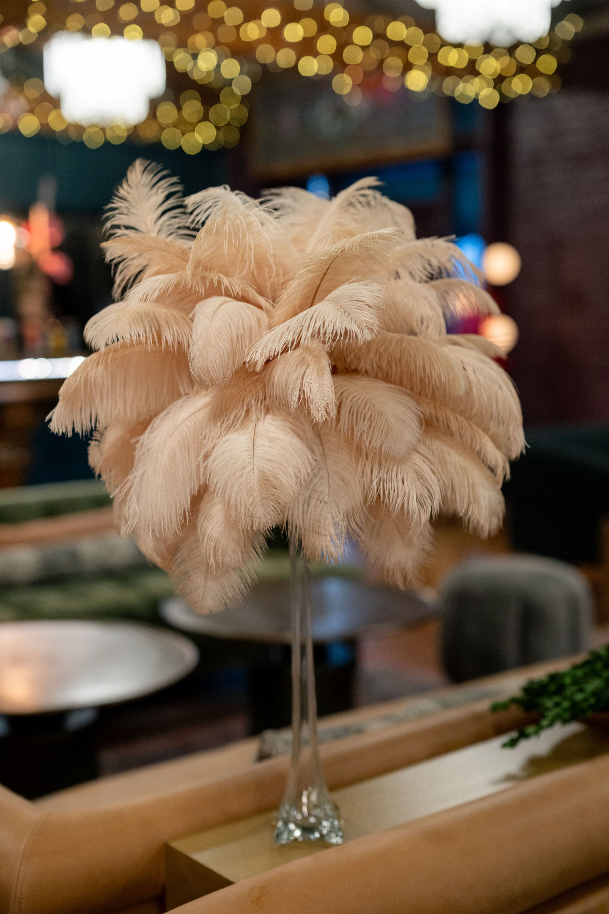 Feather centerpiece detail