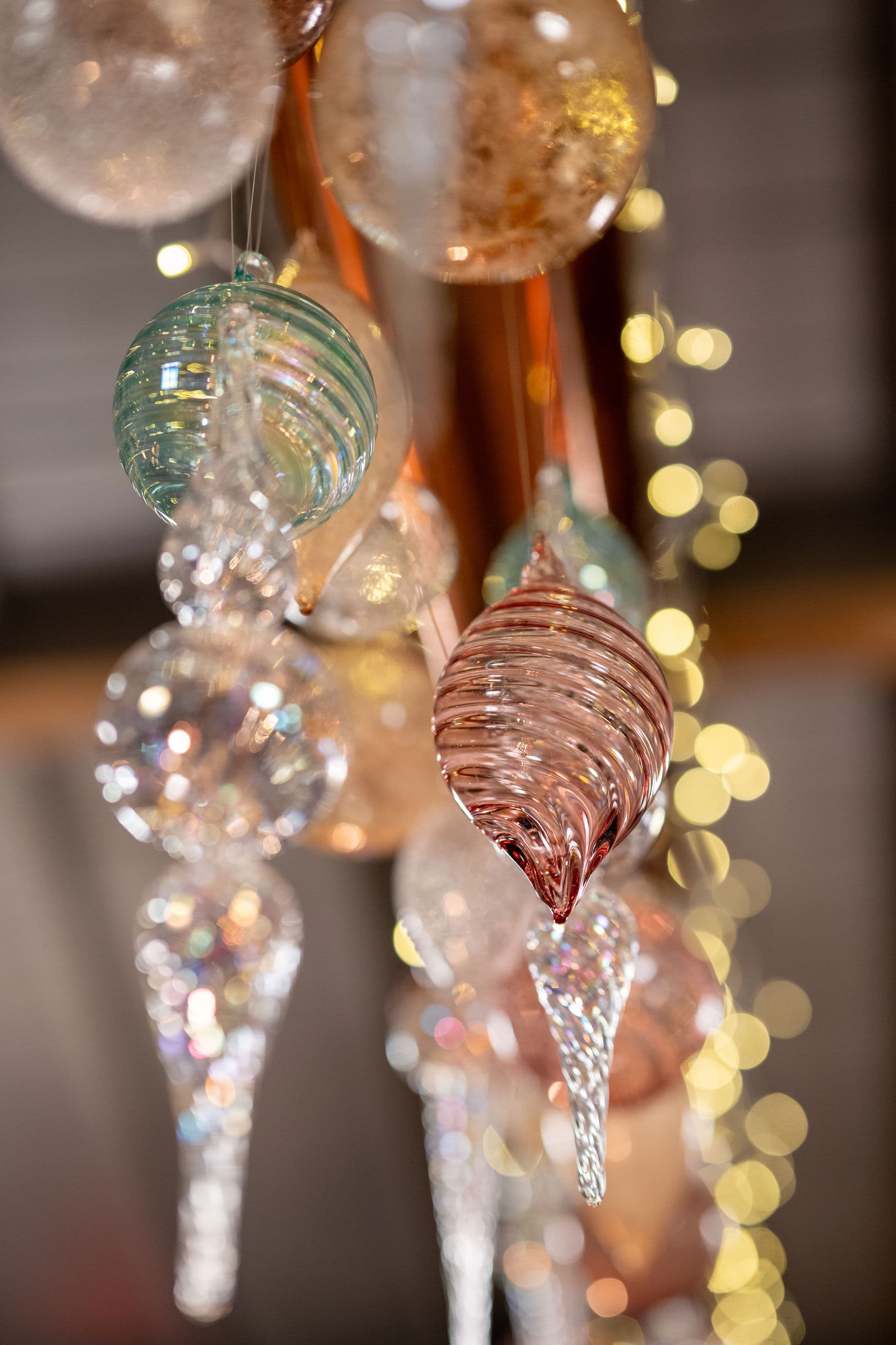 Glass chandelier detail at The Junction